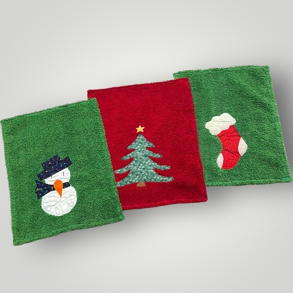 Lot/3 𝑯𝒂𝒏𝒅𝒎𝒂𝒅𝒆 Holiday Christmas Hand Towels 🎁 - Picture 16 of 16